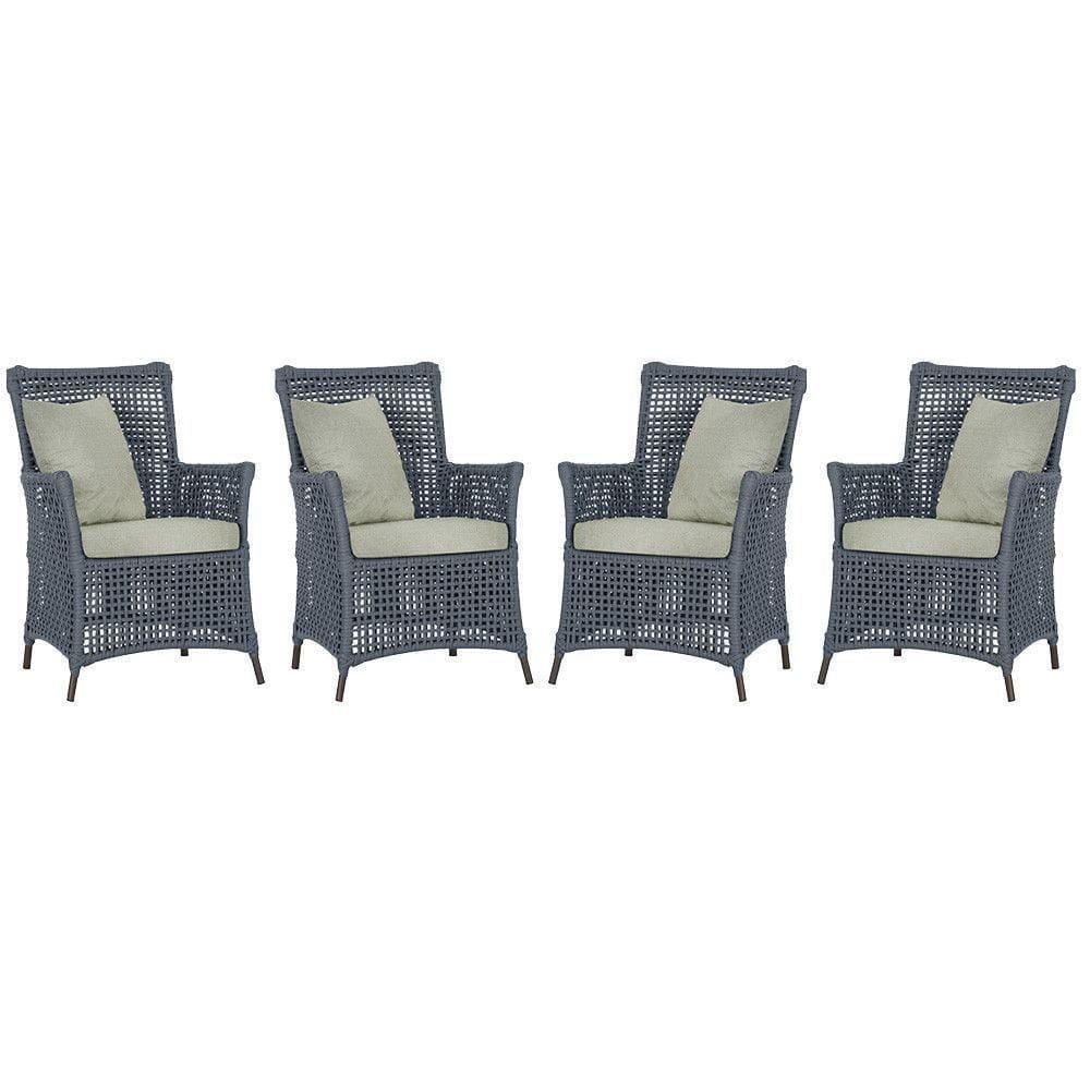 4 Poltronas Igapó Alumínio Pintura Marrom Corda Náutica E3 Prata