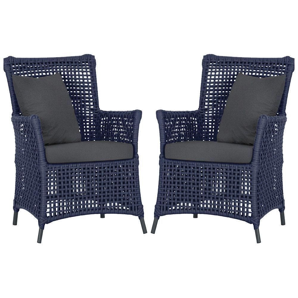Poltronas Igapó Alumínio Pintura Preta Corda Náutica E11 Azul
