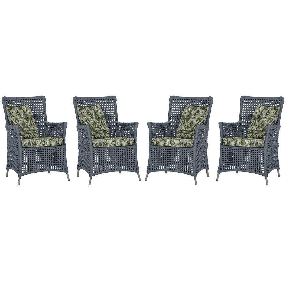 4 Poltronas Igapó Alumínio Pintura Fendi Corda Náutica E5 Prata