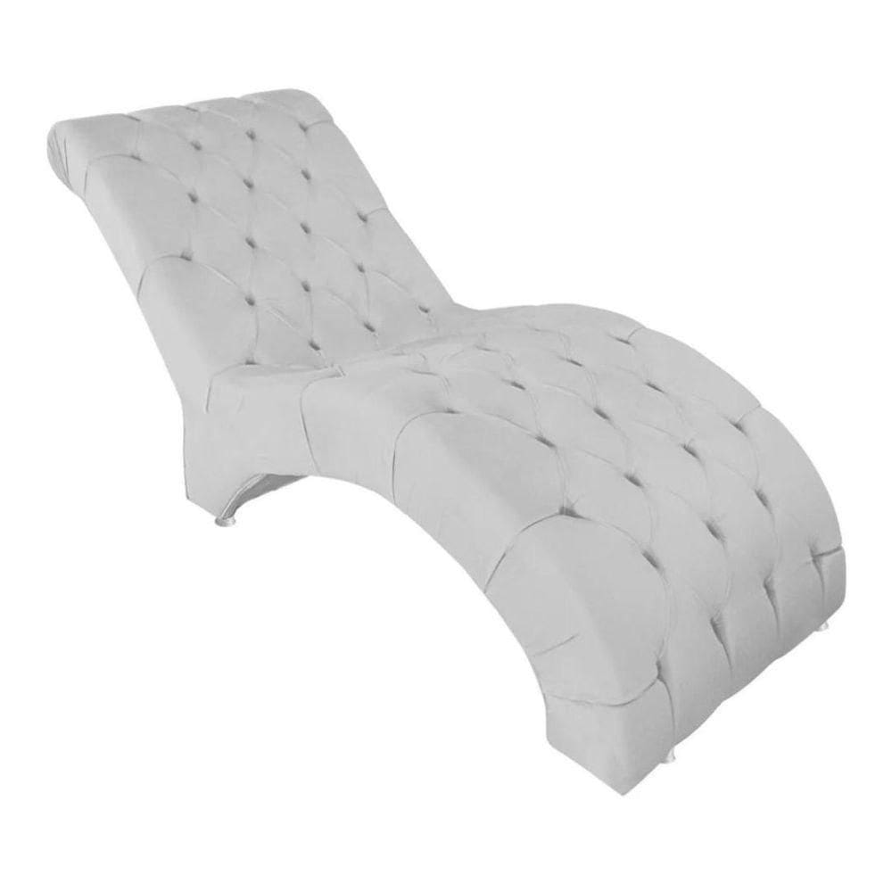 Recamier Divã Espreguiçadeira Para Sala Cliníca Estética Talita Suede branco