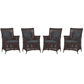 4 Poltronas Igapó Alumínio Pintura Marrom Corda Náutica E11 Marrom