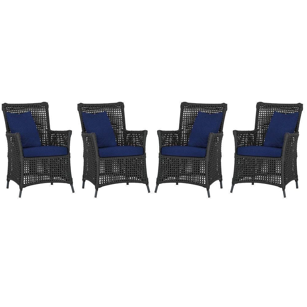 4 Poltronas Igapó Alumínio Pintura Preta Corda Náutica E10 Preto