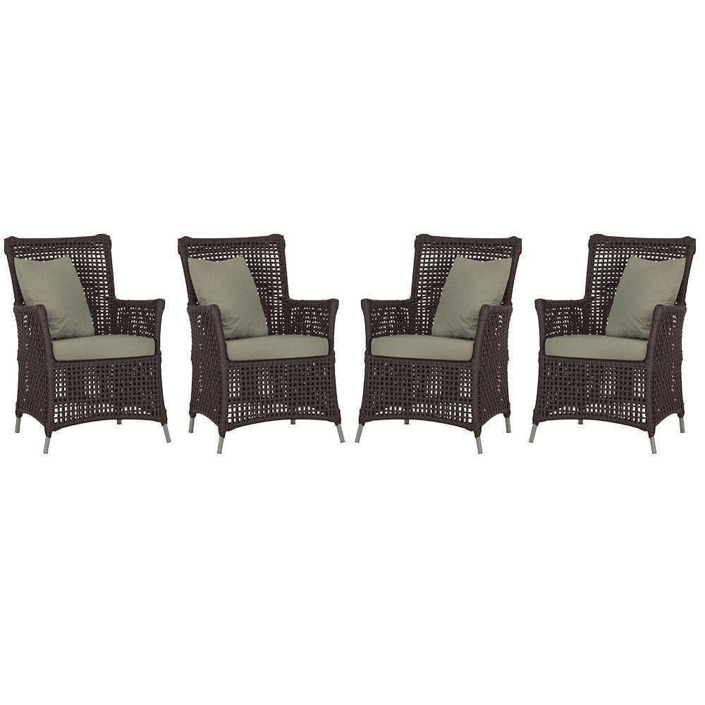 4 Poltronas Igapó Alumínio Pintura Fendi Corda Náutica E8 Marrom