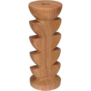 CASTIÇAL DECORATIVO PORTA VELA SUPORTE HOME&CO CERÂMICA 20x9x9cm ESTILO MADEIRA