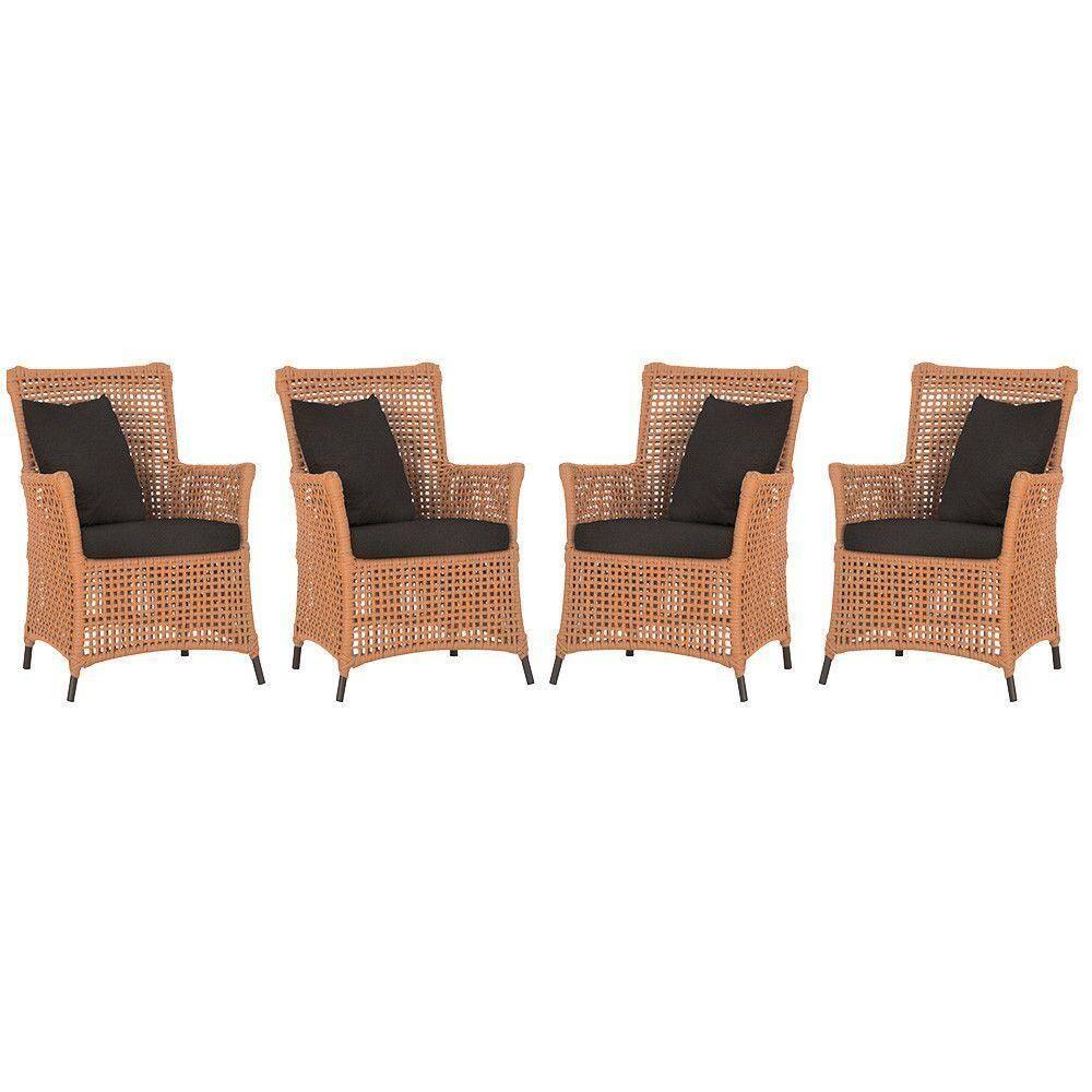4 Poltronas Igapó Alumínio Pintura Marrom Corda Náutica E9 Terra Cota