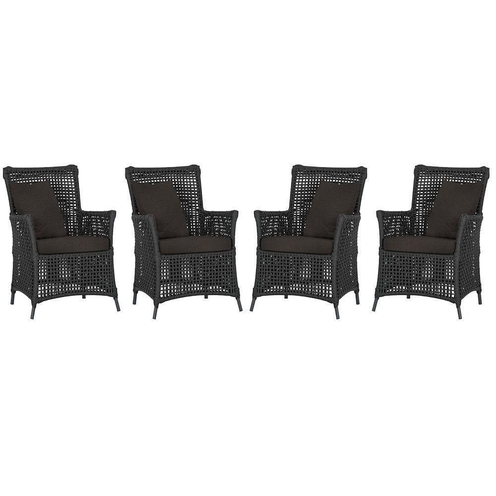 4 Poltronas Igapó Alumínio Pintura Preta Corda Náutica E9 Preto