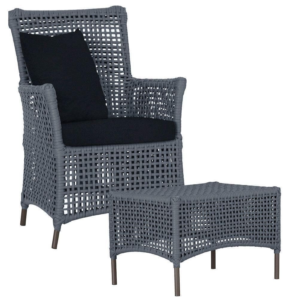 Poltrona E Mesa Igapó Em Alumínio Marrom Corda Náutica E12 Prata