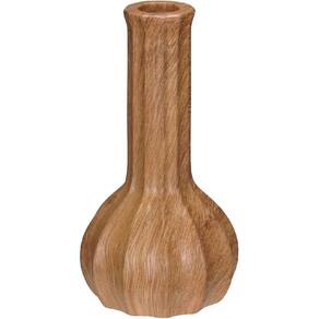 CASTIÇAL DECORATIVO PORTA VELA SUPORTE HOME&CO CERÂMICA 17x9x9cm ESTILO MADEIRA