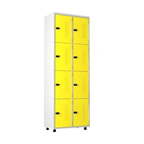 Armário Aço 8 Portas Academia Guarda Volume Ea702 Amarelo