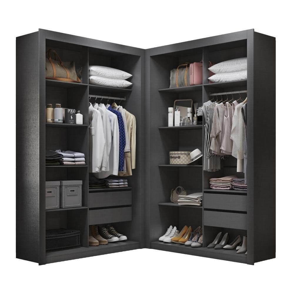 Closet Solteiro Premium 4 Gavetas Preto Tx Amoudi Móveis Preto Tx