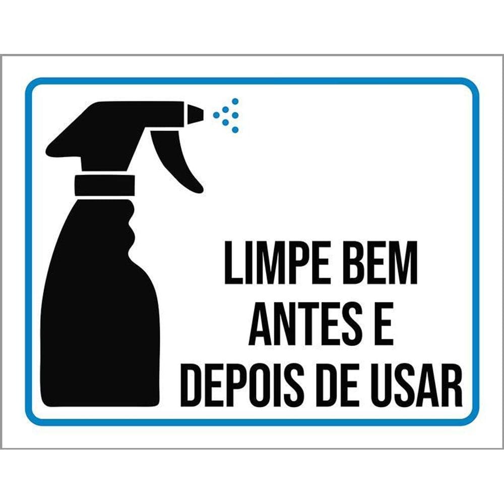 Kit 3 Placas Higiente Limpe Bem Antes E Depois De Usar