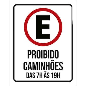 Kit 3 Placas Sinalização Estacionamento Proibido Caminhões