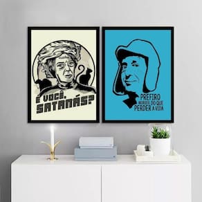 Kit 2 Quadros Turma Do Chaves 33X24Cm