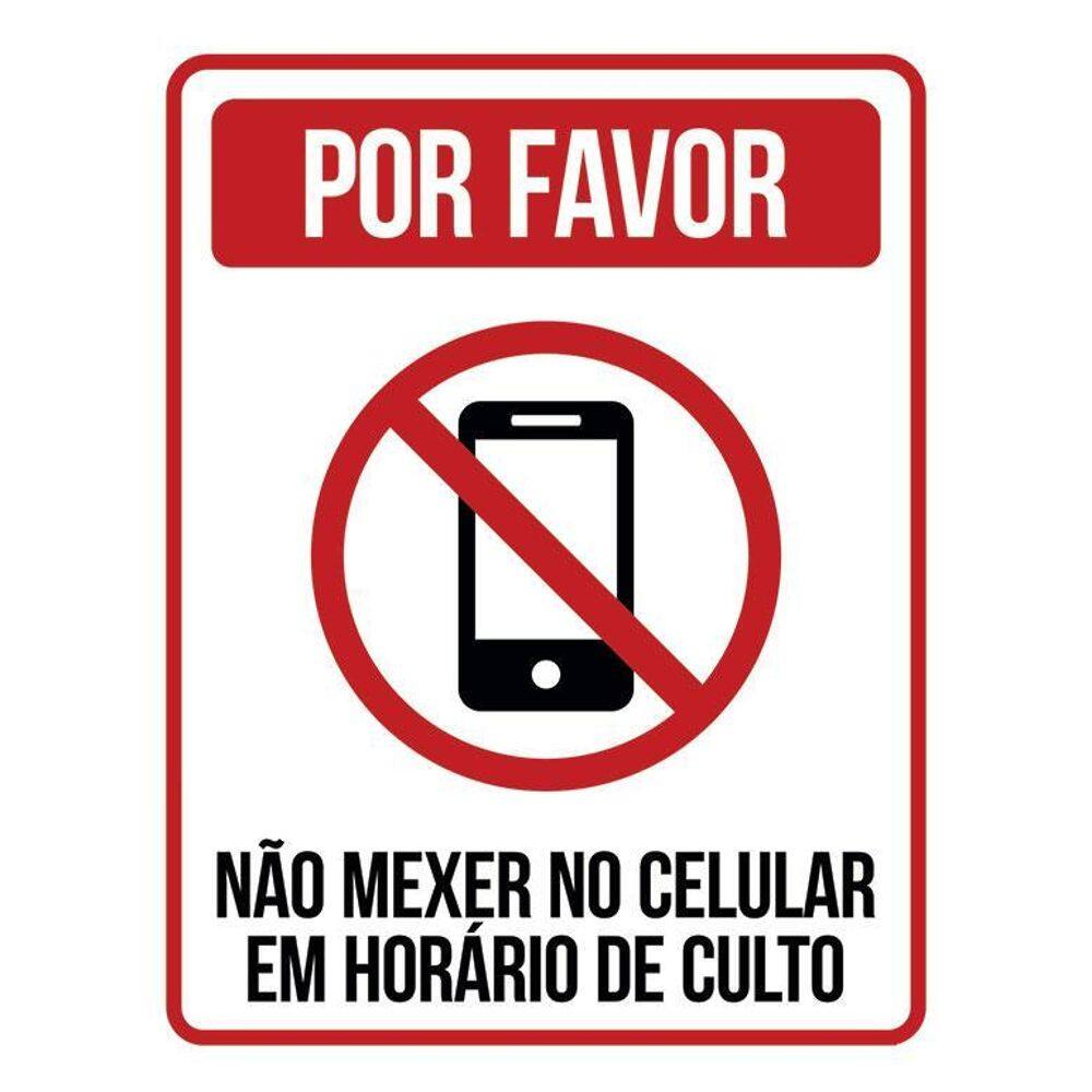 Placa Por Favor Não Mexer Celular Em Horário De Culto 36X46