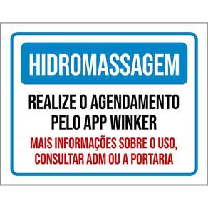 Placa Sinalização - Hidromassagem Realize Agendamento 36X46