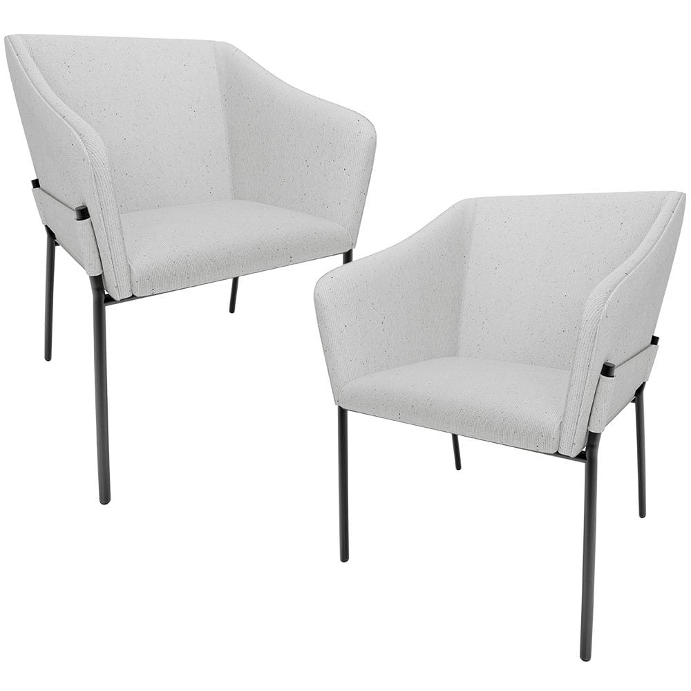 Kit 2 Cadeiras Para Sala de Jantar Estar Living Olívia L02 Linho Cinza - Lyam Decor