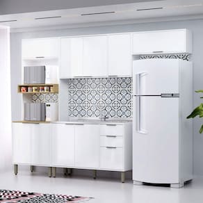 Cozinha Completa Olivia 10 Portas 2 Gavetas Branco Neve - Mx Móveis