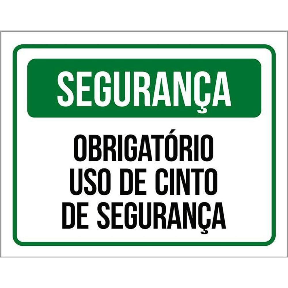 Placa - Obrigatório Uso De Cinto De Segurança 36X46