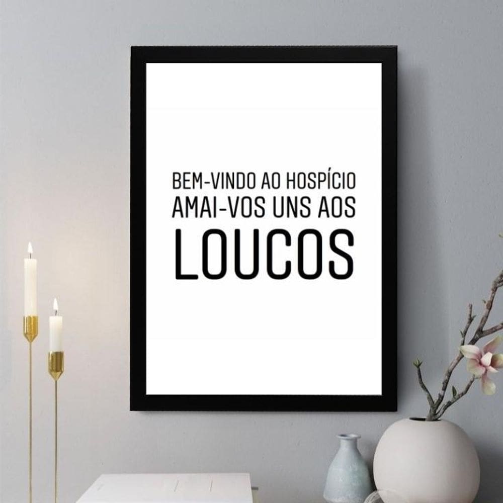 Quadro Decorativo Bem-Vindo Ao Hospício 24X18Cm