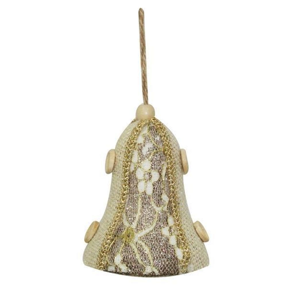 Enfeite De Natal Sino Dourado Para Arvore Natal 10Cm