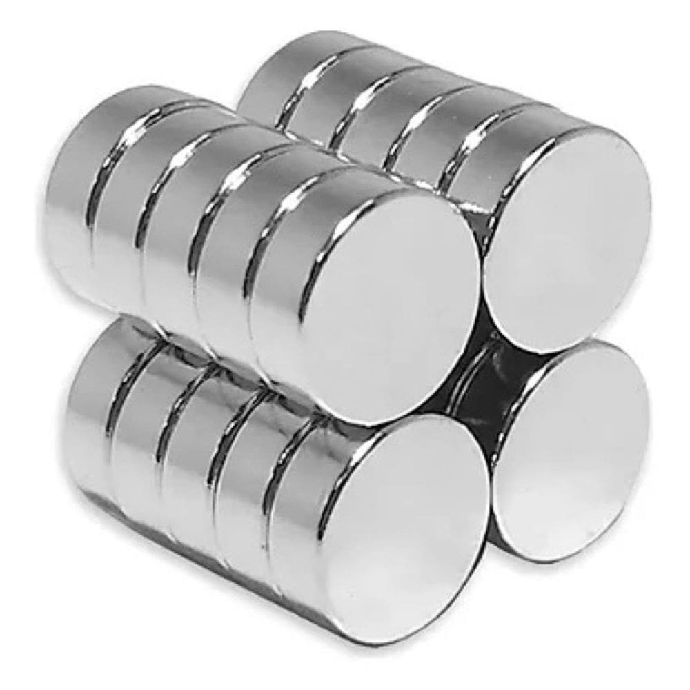 Kit com 10 Ímãs de Neodímio 6x2mm Super Forte