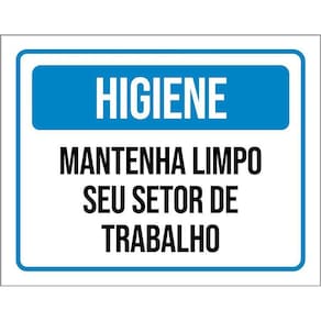 Kit 3 Placas Higiene Mantenha Limpo Seu Setor De Trabalho