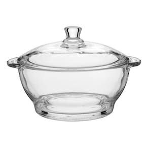SALADEIRA 12x19x19cm 1L VIDRO TRANSPARENTE COM TAMPA BOWL TIGELA