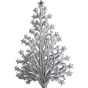 Enfeite De Natal Arvore Prata P Arvore/Mesa/Porta 14Cm