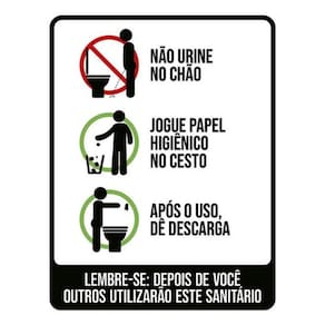 Kit 3 Placas Não Urine Chão Banheiro