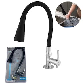 Torneira Flexível Silicone Preta Pia Cozinha Bancada Mesa