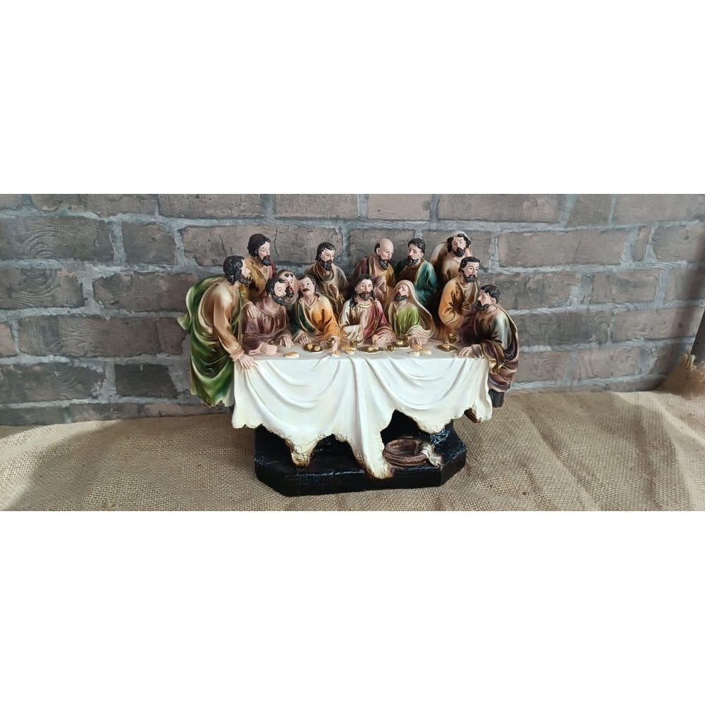 Santa Ceia De Natal Mesa Grande Resina Colorida 48Cm