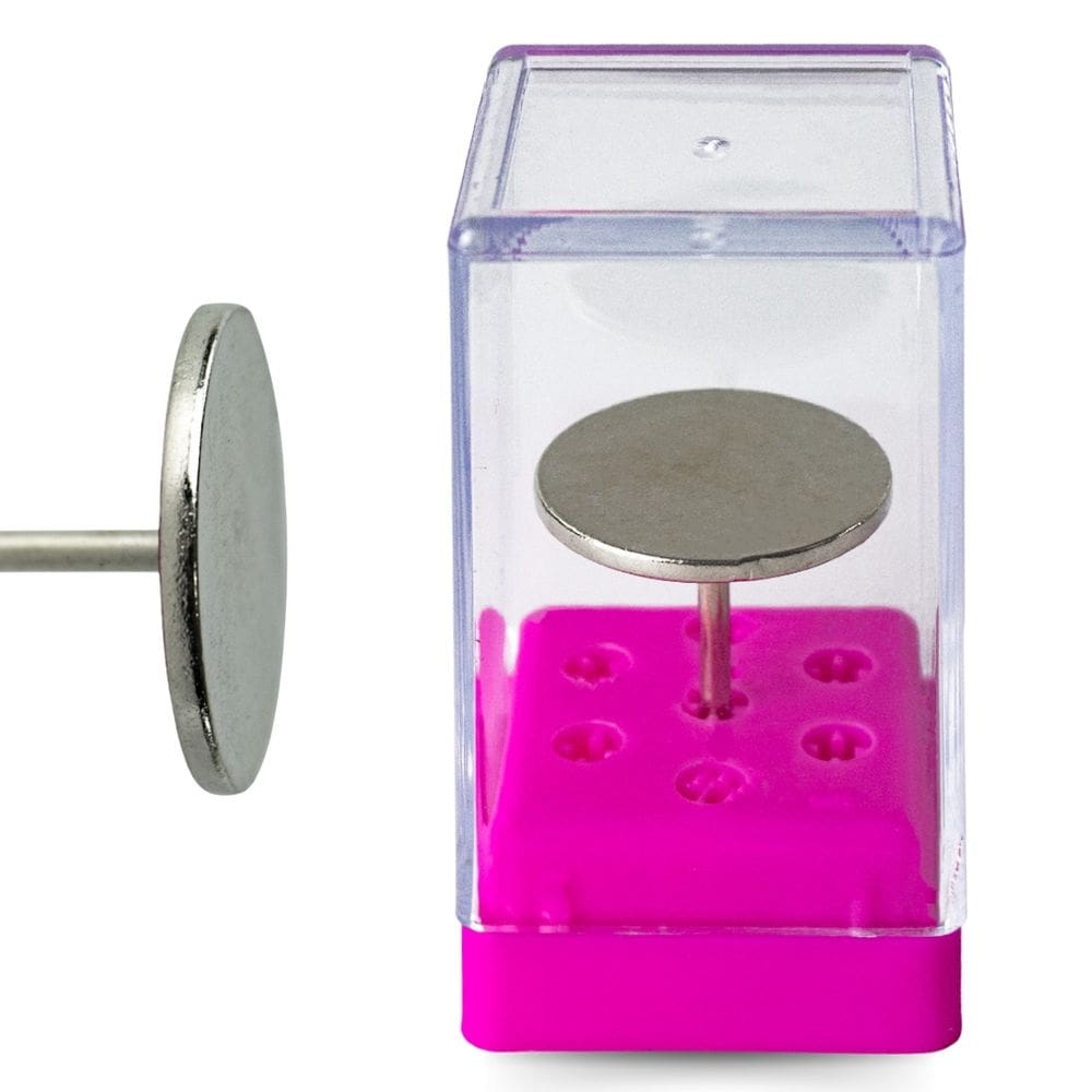 Broca Disco 2,3CM + Porta Brocas Manicure Unha Gel Fibra