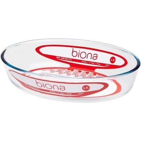 Assadeira Travessa de Vidro 30cm Oval 2,4 Litros Biona