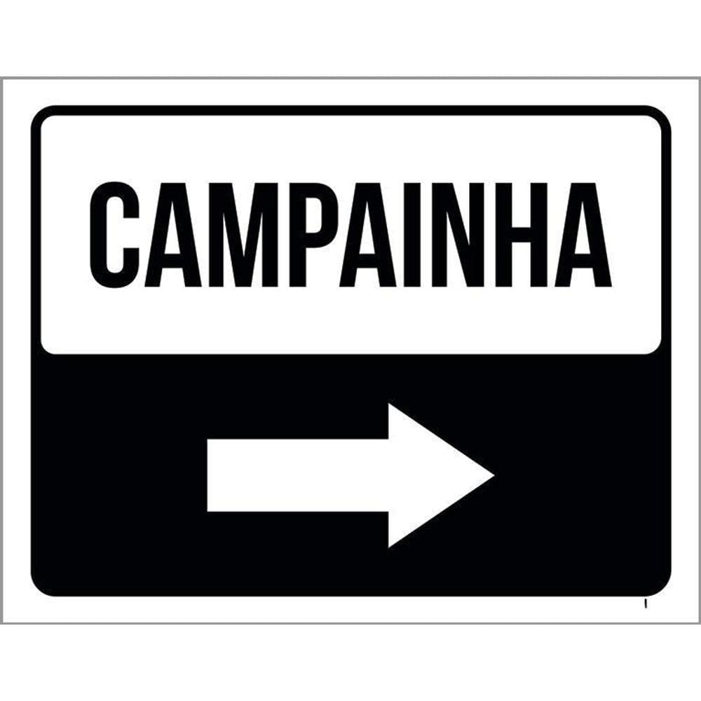 Placa Sinalização Campainha Lado Direito 36X46