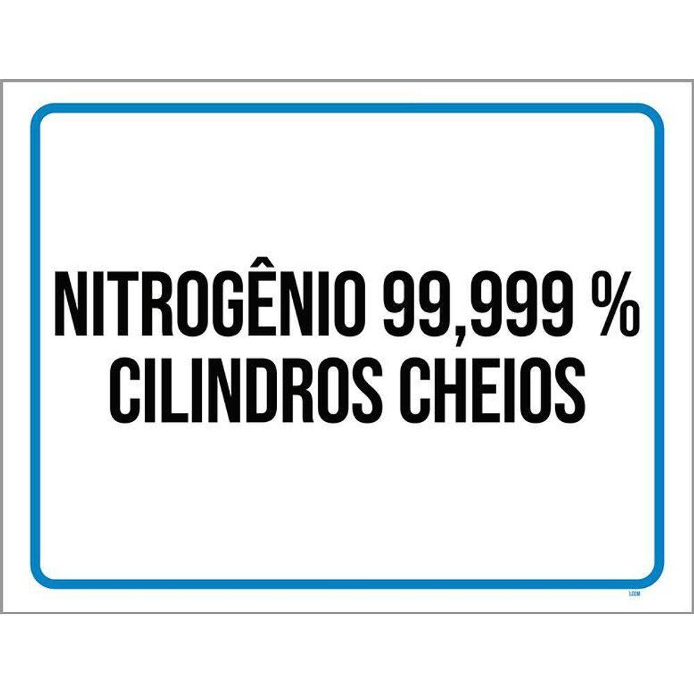 Placa Sinalização - Nitrogênio Cilindros Cheios 36X46