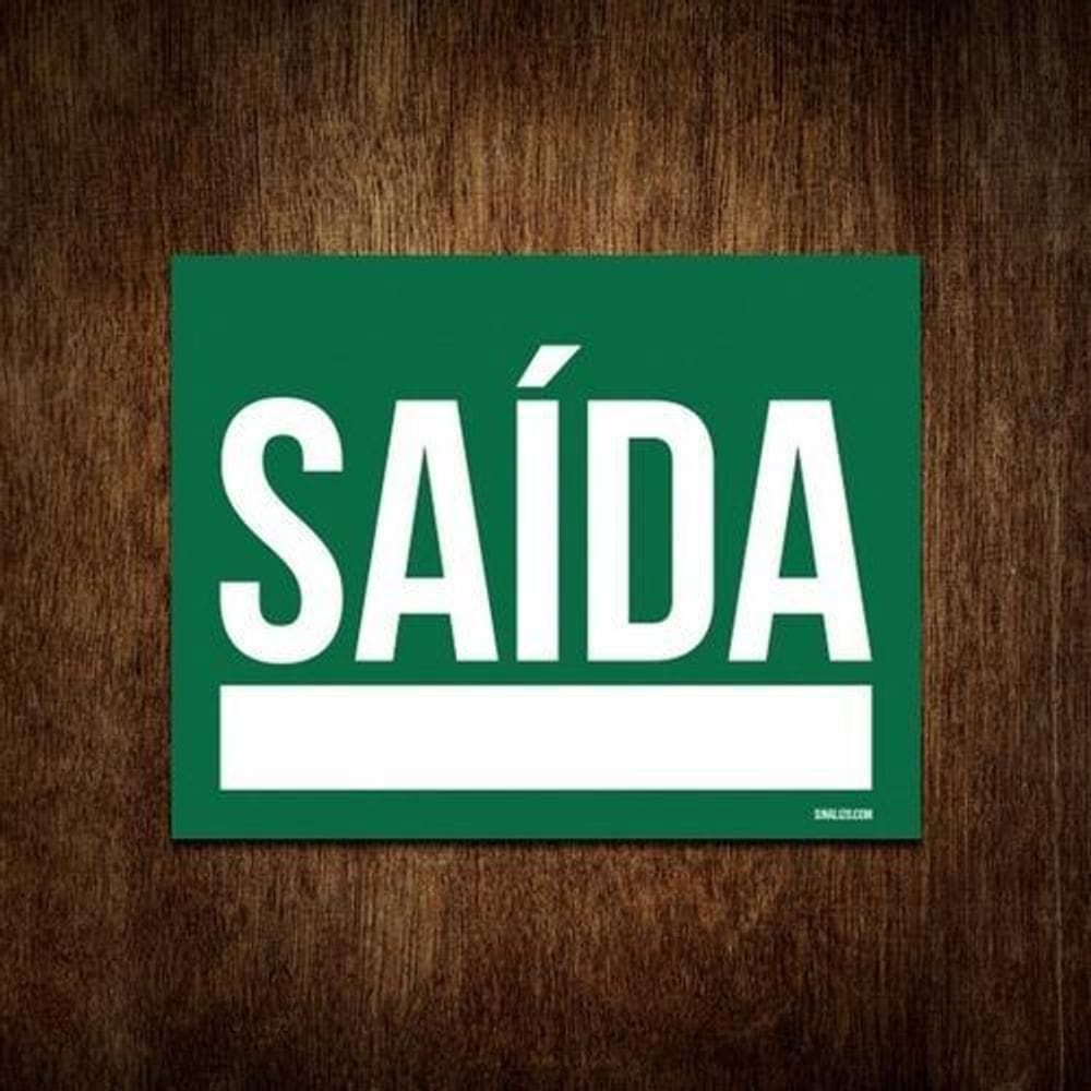 Placa De Sinalização - Saída  36X46
