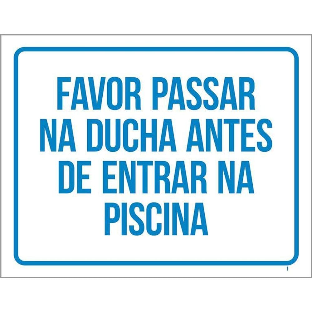 Placa Favor Passar Ducha Antes Entrar Piscina 36X46