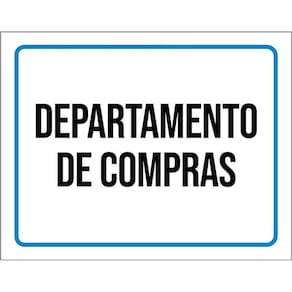 Placa Ambiente Sinalização Setor Departamento Compras 36X46
