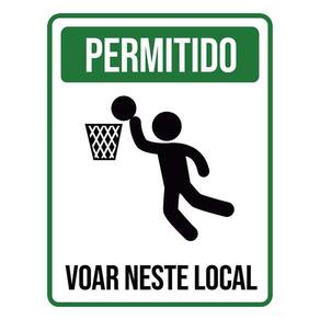 Kit 3 Placas Sinalização - Permitido Voar Neste Local