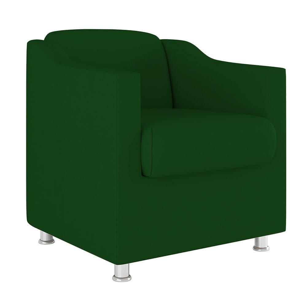 Cadeira Poltrona Decorativa Recepção Hospital Suede Cor:Verde