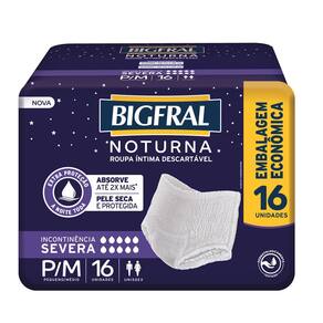 Roupa Intíma Descartável Bigfral Noturna P/M 16 Unidades