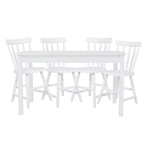 Mesa De Jantar Ditália Com 4 Cadeiras Ja-225 Branco