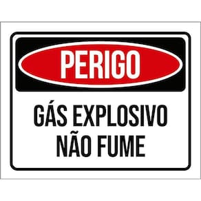 Kit 3 Placas Perigo Gás Explosivo Não Fume