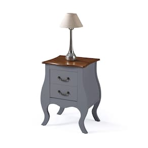 Mesa De Cabeceira Bombê Antique 2 Gavetas - M51026 Cor Garapa - Verniz
