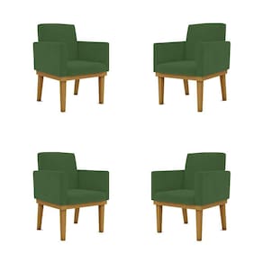 Kit 04 Poltronas Decorativa Reforçada Mesa Cozinha Cor:verde