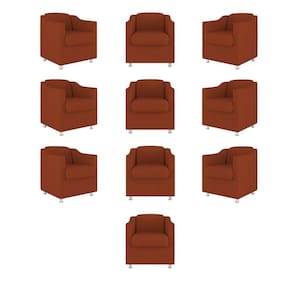 Kit 10 Cadeira Poltronas Decorativas Recepção Clinica Suede Cor:terracota