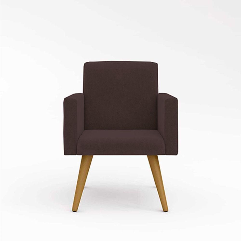 Cadeira Poltrona Para Escritório - Recepção Marrom Cor:marrom
