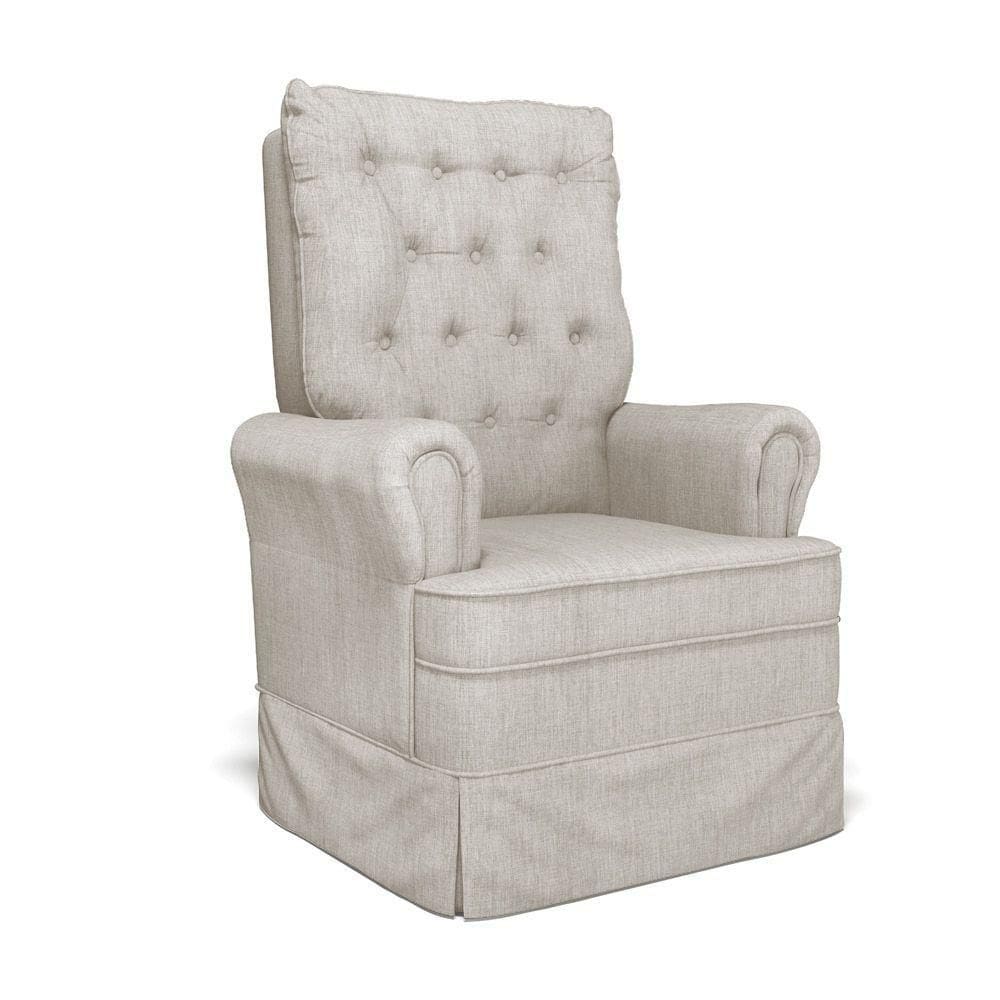 Poltrona De Amamentação Com Balanço Laura Linho Base De Madeira - D`rossi Cor Prata