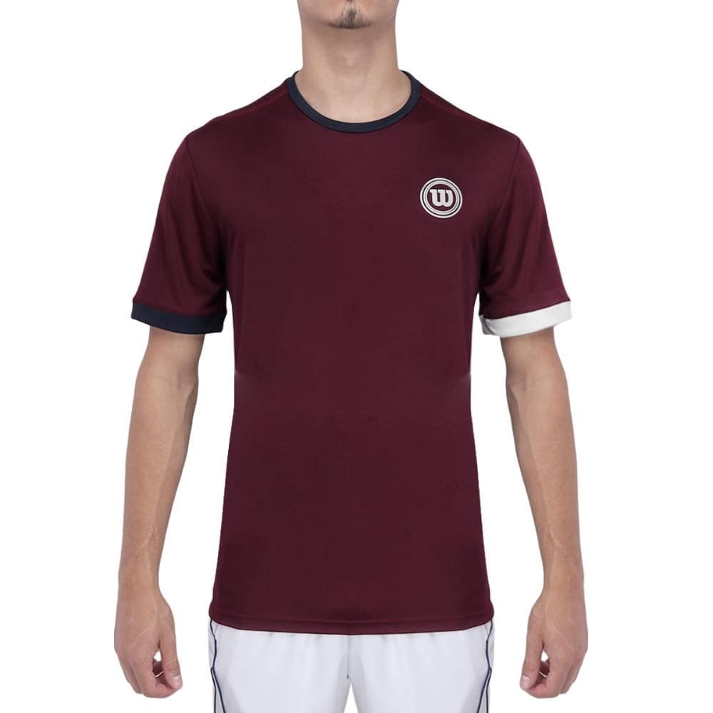 Camiseta Wilson Tour Line Bordô e Marinho