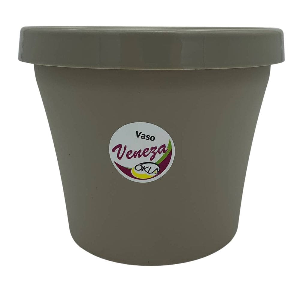 Vaso Redondo Veneza ECO (16X13) Cinza Taupe OKLA